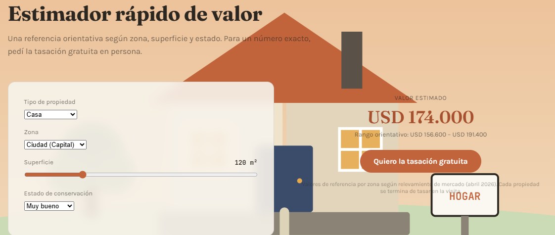 Estimador rápido de valor, para el que quiere vender.